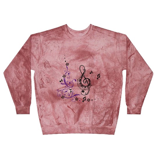 Clef with music nout and flowers Blast Sweatshirts