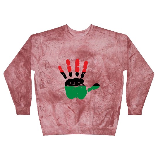Pan African Flag Hand Print Sign Afro- American Blast Sweatshirts