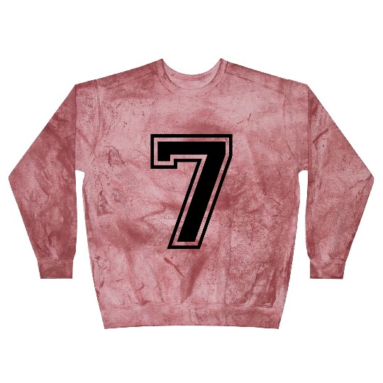 Number 7 seven college style font Blast Sweatshirts