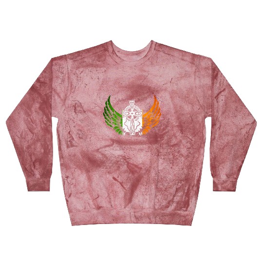 Irish Flag Design Celtic Cross Irish gift Blast Sweatshirts