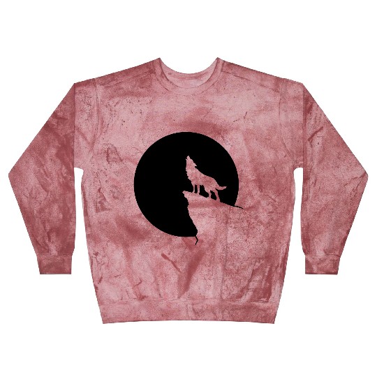 Howling wolf full moon space galaxy gift dog trend Blast Sweatshirts