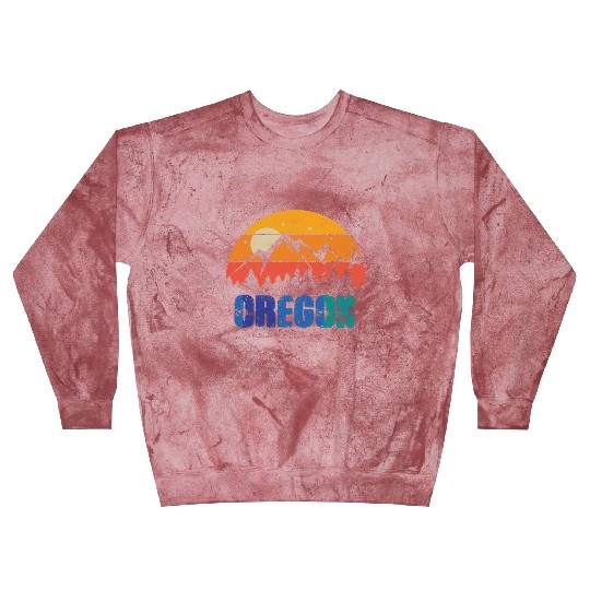 Retro Vintage Oregon With Mountain And Forest Blast Sweatshirts