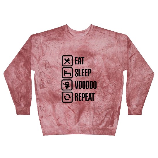 Eat sleep voodoo repeat black magic voodoo doll Blast Sweatshirts