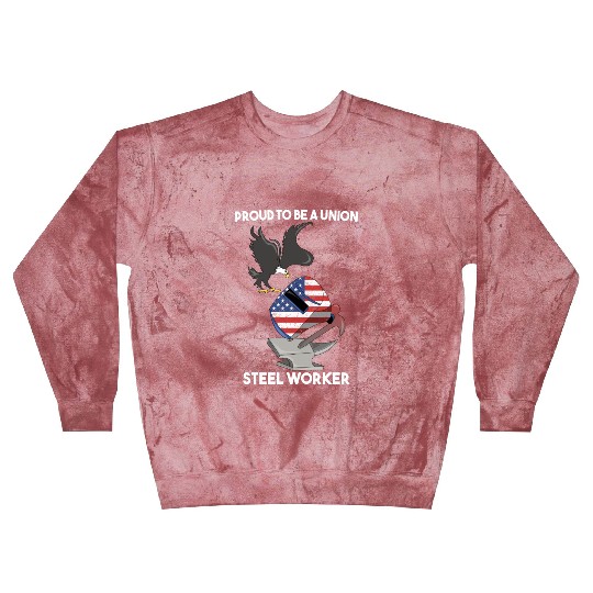 UNION STEEL WORKER USA GIFT FUNNY DAD EAGLE HAMMER Blast Sweatshirts