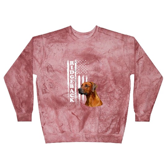 Rhodesian Ridgeback Dog with US Flag Blast Sweatshirts