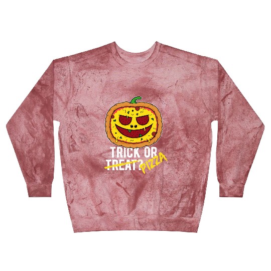 Trick or Treat Pizza Face - Halloween Pizza Party Blast Sweatshirts