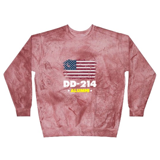 DD-214 Us Armed Forces Alumni American Flag Blast Sweatshirts