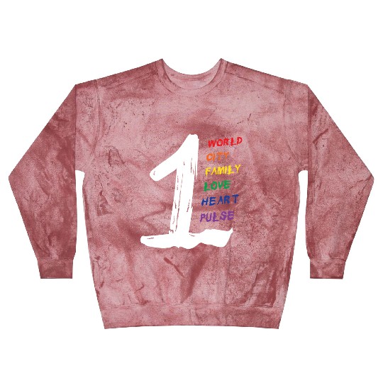 1 World CITY FAMILY LOVE HEART PULSE Blast Sweatshirts