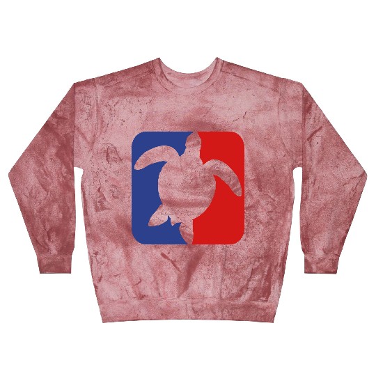 red blue square button sea turtle silhouette outli Blast Sweatshirts