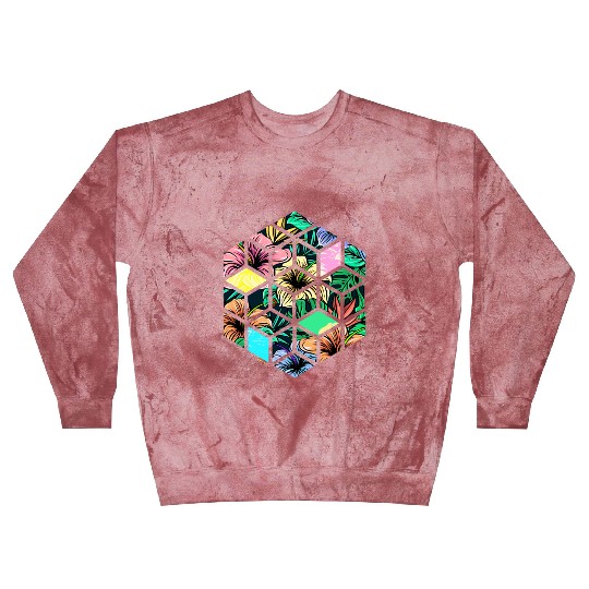 Hipster Flower Octagon Blast Sweatshirts