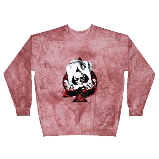 Scorched Ace Of Spades Poker Dice Skull Blast Sweatshirts
