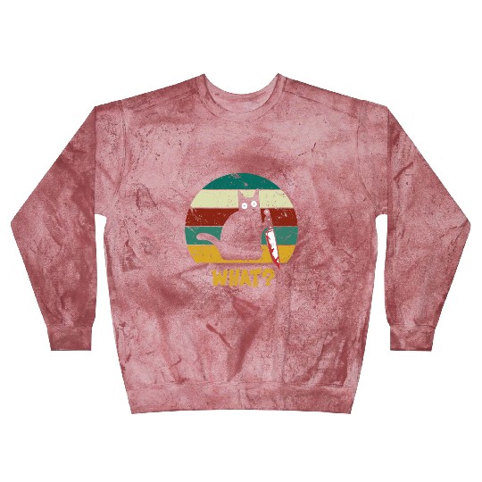 WHAT Murderous Cat With Knife Vintage Halloween Blast Sweatshirts