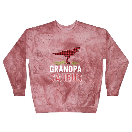Grandpa Saurus T Rex Red Plaid Matching Family Blast Sweatshirts