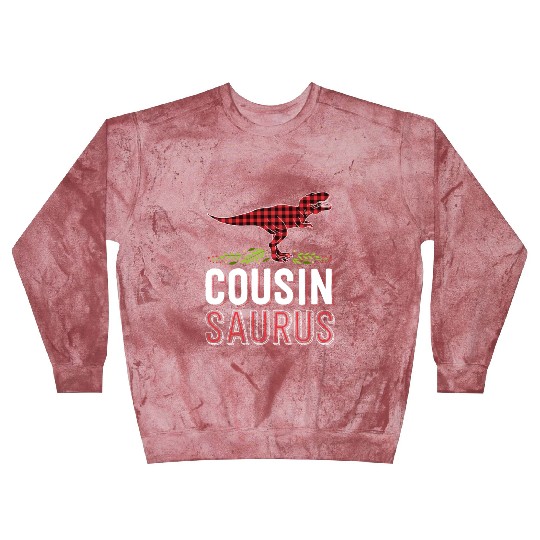 Cousin Saurus T Rex Red Plaid Matching Family Blast Sweatshirts