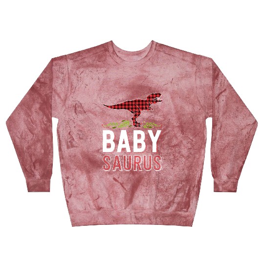 Baby Saurus T Rex Kid Red Plaid Matching Family Blast Sweatshirts