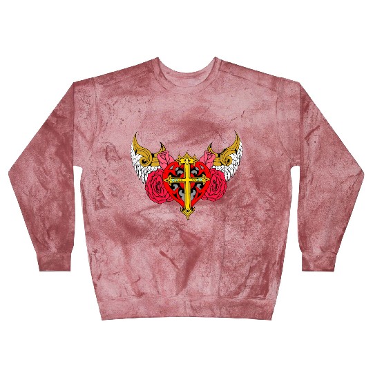 heart cross angel Blast Sweatshirts