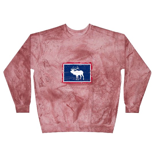 Wyoming Flag Elk Hunting Season For Deer Hunter Blast Sweatshirts