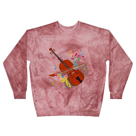red-brown hand-drawn violin with notes Blast Sweatshirts