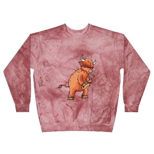 Highland Cow Cattle Playing Saxophone Music Gift Blast Sweatshirts