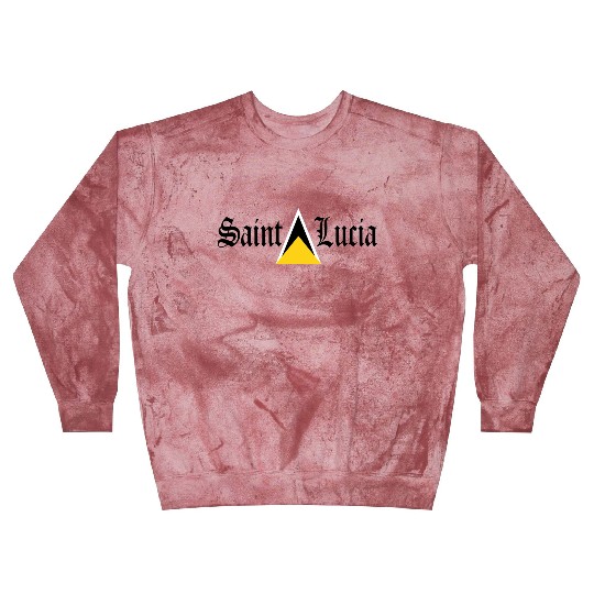 Saint Lucia Flag Blackletter St Lucia Caribbean Blast Sweatshirts