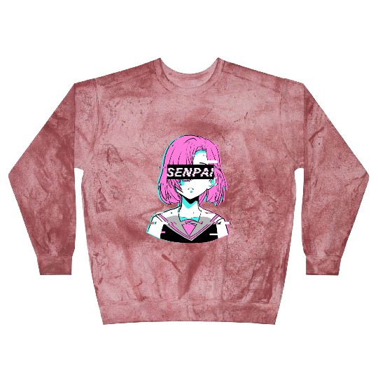 Aesthetic Vaporwave Anime Girl - Notice Me Senpai Blast Sweatshirts