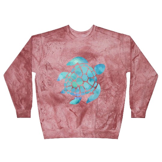 Sea Turtle Watercolor Blue Blast Sweatshirts