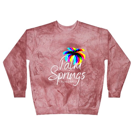 Palm Springs Neon Tree (White) Blast Sweatshirts