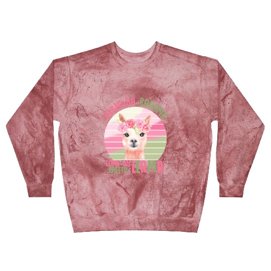 Funny Pretty Llama Pink Green Floral Slogan Blast Sweatshirts