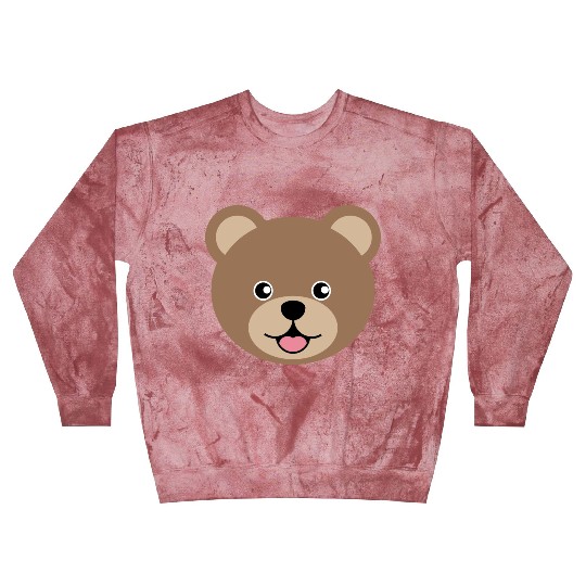Cute Brown Teddy Bear Face Blast Sweatshirts