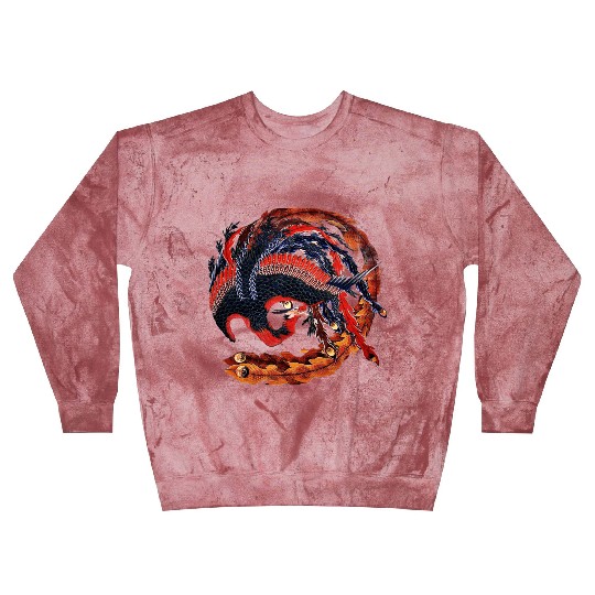 Phoenix that glares in all directions by Hokusai Blast Sweatshirts