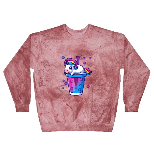 Boba Tea Bubble Tea Cute Kawaii Unicorn Bisexual Blast Sweatshirts