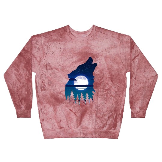 Howling wolf full moon forest howling wild Blast Sweatshirts