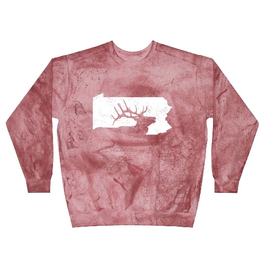 Pennsylvania Elk Hunting Bull Elk PA State Shape Blast Sweatshirts
