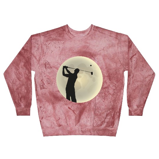 Golfer Silhouette Golf Golfer Moon Full Moon Blast Sweatshirts