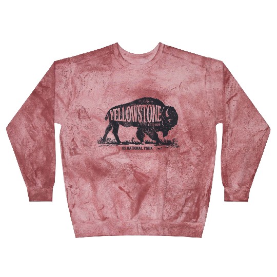 YStone National Park US Bison Buffalo Vintage Blast Sweatshirts