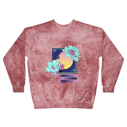Neon Floral Sunset Blast Sweatshirts