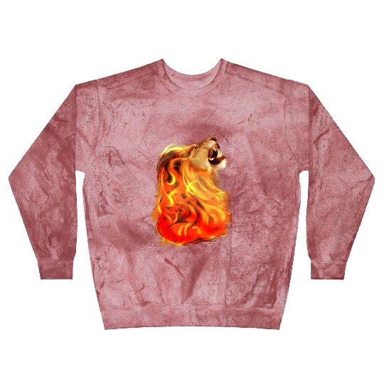 Fire Lion King Of Beasts Big Cat Animal Gift Blast Sweatshirts