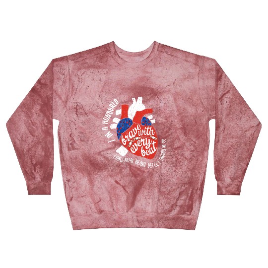 Brave With Every Beat CHD Awareness Happy Gift Blast Sweatshirts
