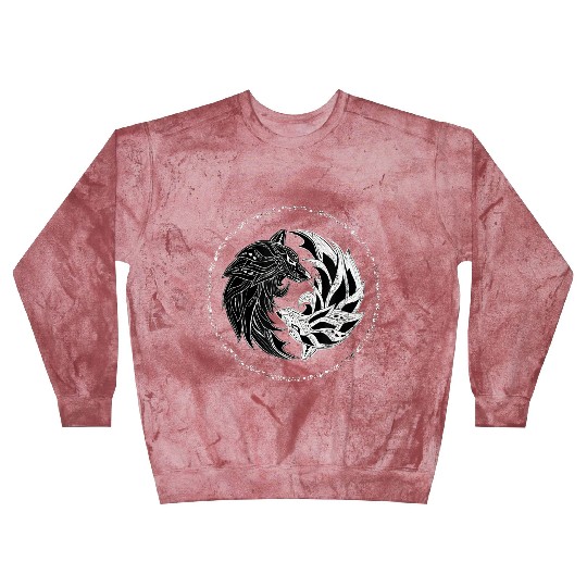 yin yang Wolves Wolf yinyang Tai Chi Qi Gong Blast Sweatshirts