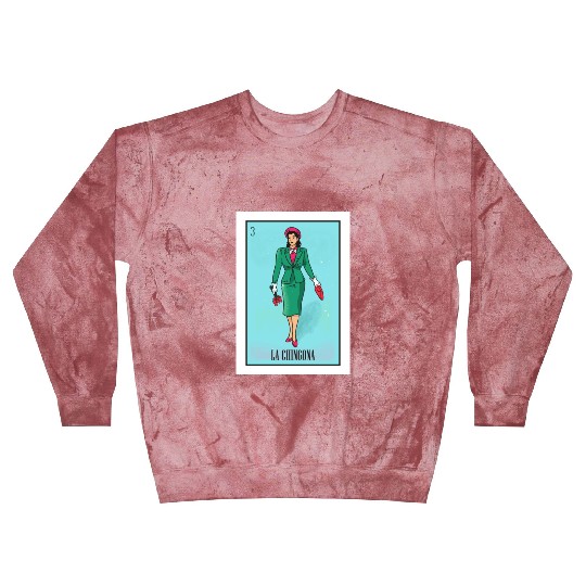 La Chingona The Bad Ass Woman Card Mexican Lottery Blast Sweatshirts