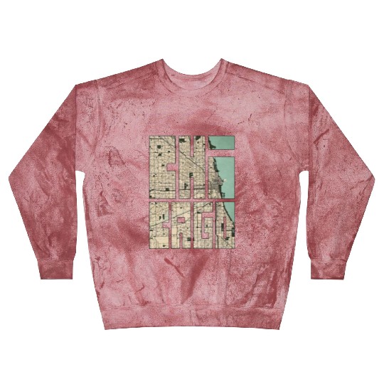 Chicago Illinois USA City Map Typography - Vintage Blast Sweatshirts