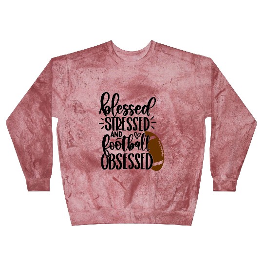 Football Game Day - Blessed Stressed Obsessed Blast Sweatshirts
