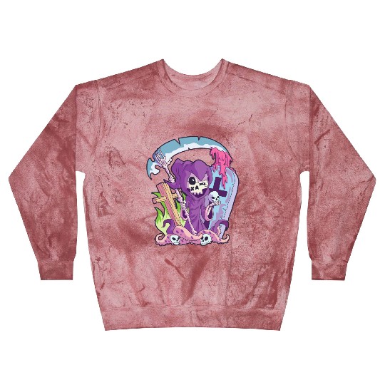 Kawaii Death Grim Reaper Pastel Goth Creepy Occult Blast Sweatshirts