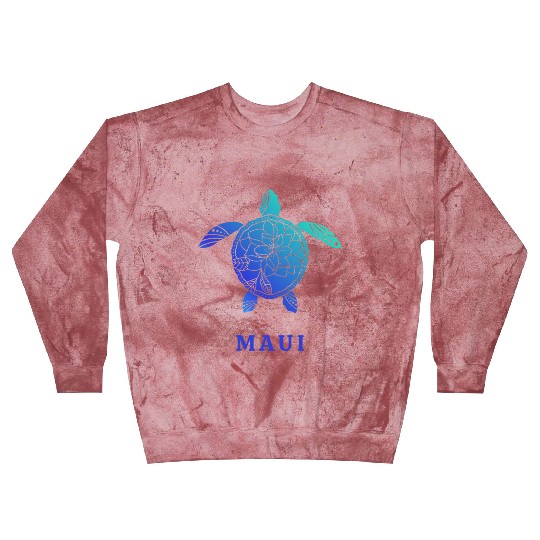 Maui Hawaii Tribal Turtle Flower Ocean Beach Sea Blast Sweatshirts