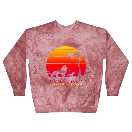 Disney Lion King Vintage Sunset Logo Graphic Blast Sweatshirts