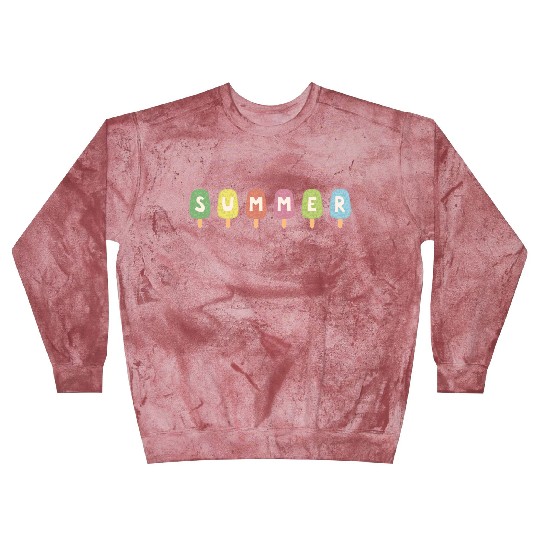 Colorful ICE CREAM STICKS with SUMMER Word Blast Sweatshirts