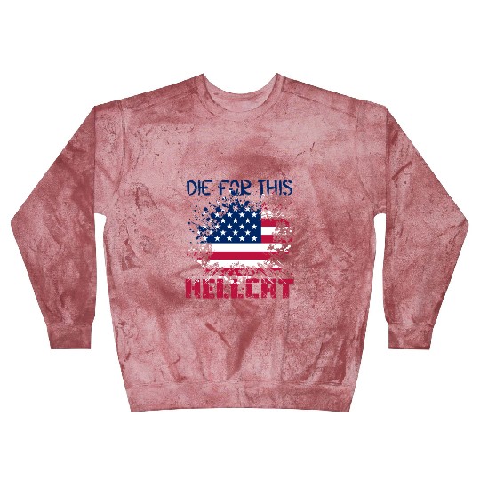 Die For This Hellcat- Vintage US Flag Blast Sweatshirts