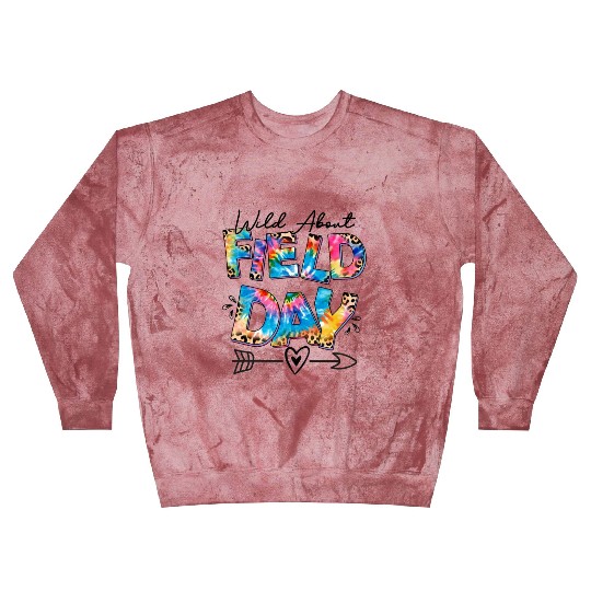 Tie dye leopard Wild About Field Day Teacher Kids Blast Sweatshirts