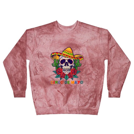 Cinco De Mayo Mexican Cross Sunglasses Skull Musta Blast Sweatshirts