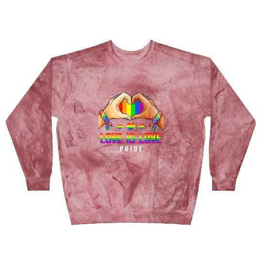 Love Is Love Gay Lesbian Pride LGBT Rainbow Heart Blast Sweatshirts